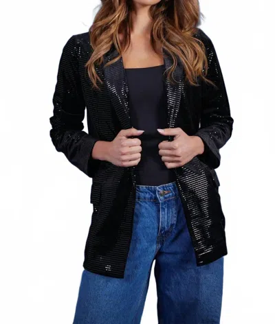 Bishop + Young Steal The Night Shimmering Blazer In Black