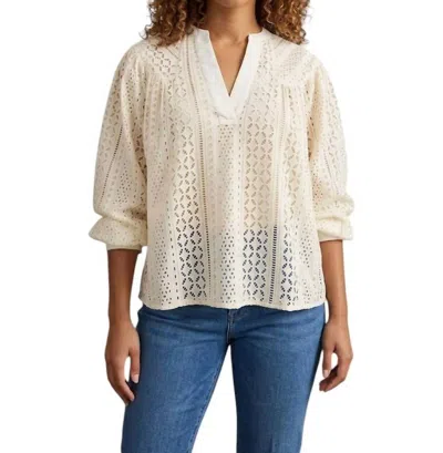 Bishop + Young Stevie Eyelet Pullover Blouse In Beige In Neutral