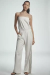 Bishop + Young Strapless Stripe Jumpsuit In White