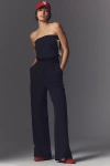 Bishop + Young Strapless Stripe Jumpsuit In Black