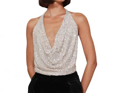 Bishop + Young Sublime Halter Top In Champagne In Silver