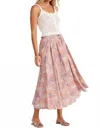 Bishop + Young Summer Printed With Belt Midi Skirt In Mosaic D