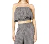 BISHOP + YOUNG SUPER CHILL TUBE TOP IN TILE PRINT