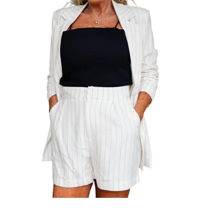 Bishop + Young Ticket To Paradise Sorrento Stripe Short In White