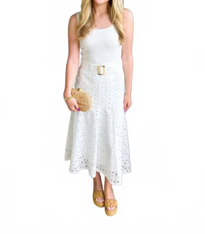Bishop + Young Venetian Eyelet Midi Dress In White