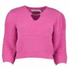 Bishop + Young Women's Anise Cut Out Sweater In Fuchsia In Pink