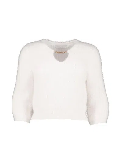Bishop + Young Women's Anise Cutout Sweater In White
