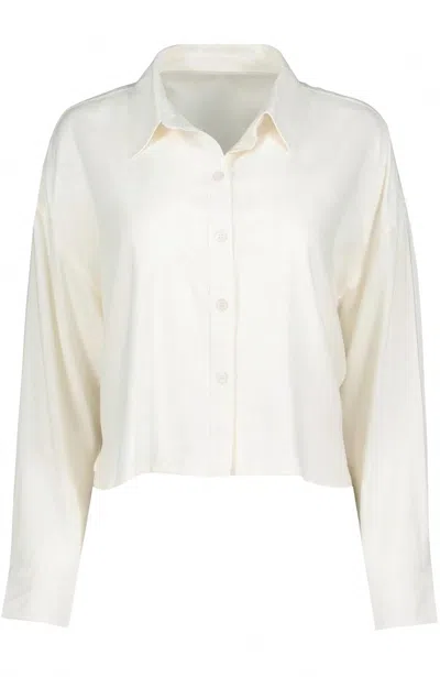 Bishop + Young Women's Aria Linen Blouse In Shell In White