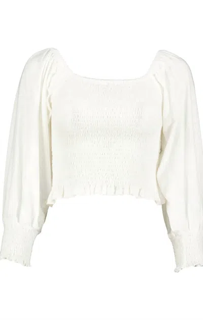 Bishop + Young Women's Elsa Smock Top In Salt In White