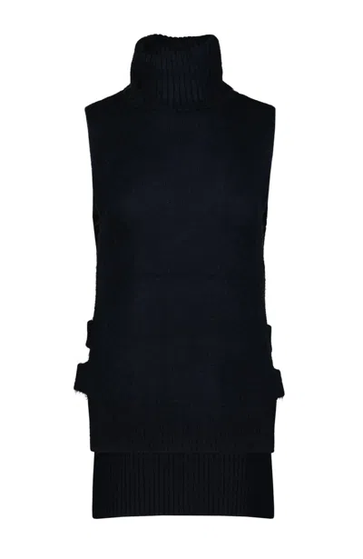 Bishop + Young Women's Frankie Sleeveless Turtleneck Sweater In Navy In Blue