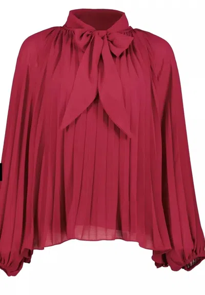 Bishop + Young Women Isabella Pleat Detail Top In Pink In Red