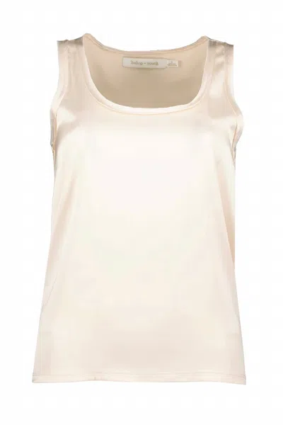 Bishop + Young Women's Knit Back Tank Top In Pearl In Neutral
