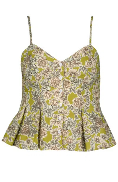 Bishop + Young Women's Lagos Peplum Cami Top In Green