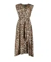 Bishop + Young Women's Leopard Midi Wrap Dress In Brown
