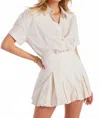 Bishop + Young Women's Pamela Bubble Skirt In Micro Polka Dot In Neutral