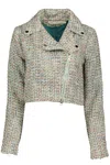 Bishop + Young Women's Romantic Flair Emile Moto Jacket In Jade In Blue