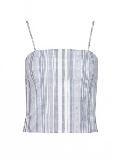 Bishop + Young Women's Santa Maria Top In Blue White Stripe