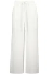 Bishop + Young Women's Serafina Drawstring Wide Leg Pants In White In White
