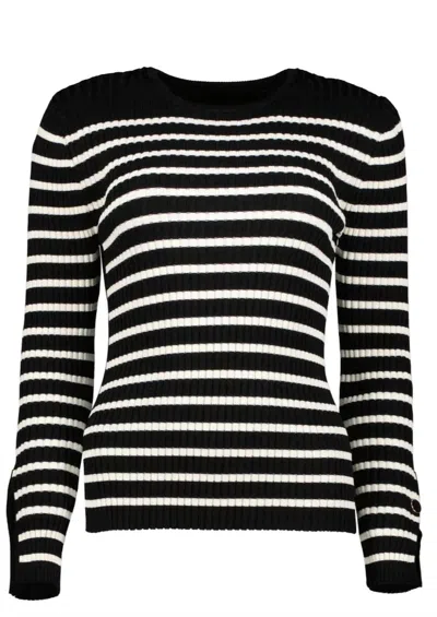 Bishop + Young Women's Stripe Long Sleeve Sweater In Black