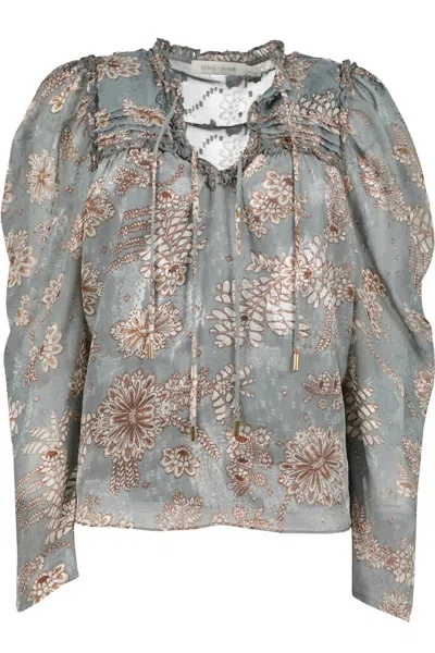 BISHOP + YOUNG WOMEN'S SYDNEY BLOUSE IN JADE FLORAL