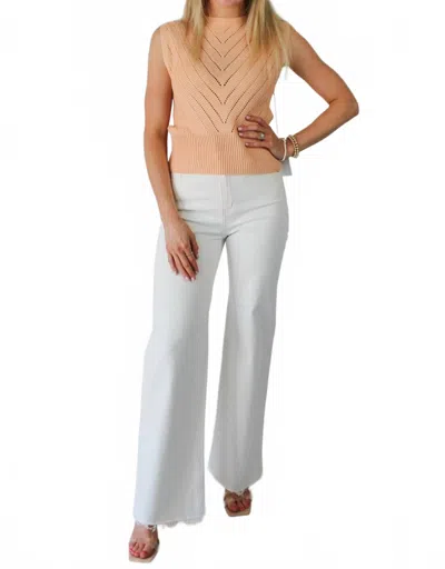 Bishop + Young Zen Sleeveless Sweater In Shell Hue In White