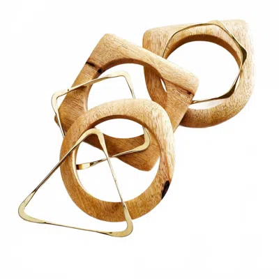 Bisjoux Bamboo Bangle Set In Brown