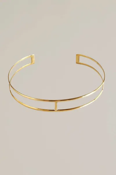 Bisjoux Brass Collar Choker Necklace In Gold