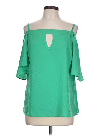 Pre-owned Bisou Bisou 3/4 Sleeve Blouse In Green