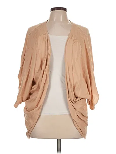 Pre-owned Bisou Bisou Cardigan Sweater In Tan