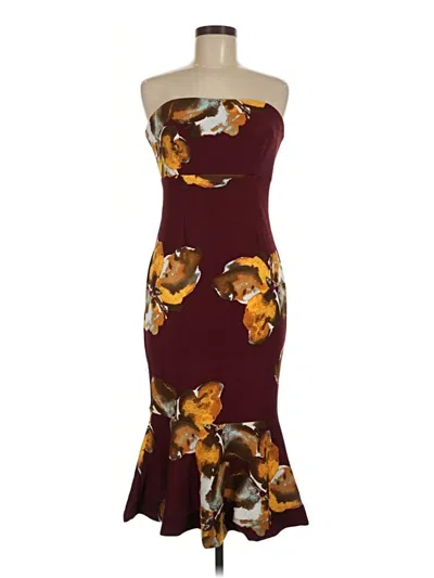 Pre-owned Bisou Bisou Cocktail Dress In Burgundy