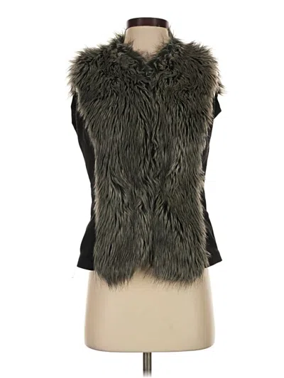 Pre-owned Bisou Bisou Faux Fur Vest In Green