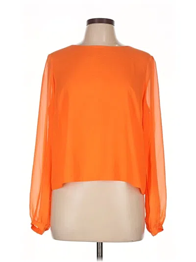 Pre-owned Bisou Bisou Long Sleeve T-shirt In Orange