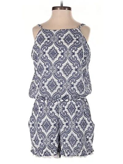 Pre-owned Bisou Bisou Romper In Blue