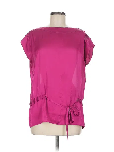 Pre-owned Bisou Bisou Short Sleeve Blouse In Pink