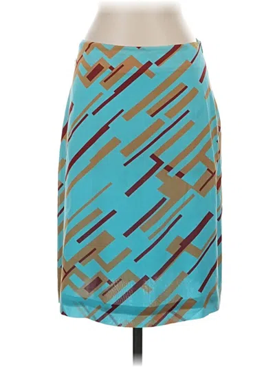 Pre-owned Bisou Bisou Silk Skirt In Teal