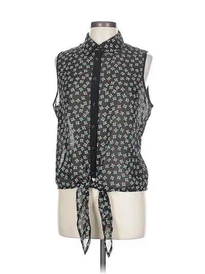 Pre-owned Bisou Bisou Sleeveless Blouse In Black