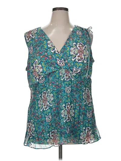 Pre-owned Bisou Bisou Sleeveless Blouse In Blue
