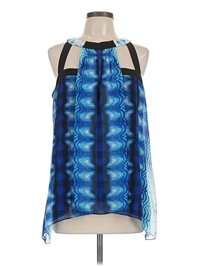 Pre-owned Bisou Bisou Sleeveless Blouse In Blue