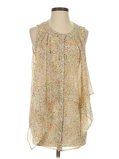 Pre-owned Bisou Bisou Sleeveless Blouse In Gold