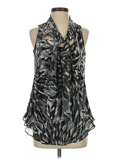 Pre-owned Bisou Bisou Sleeveless Blouse In Gray