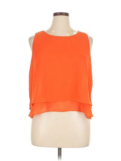 Pre-owned Bisou Bisou Sleeveless Blouse In Orange