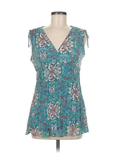 Pre-owned Bisou Bisou Sleeveless Blouse In Teal