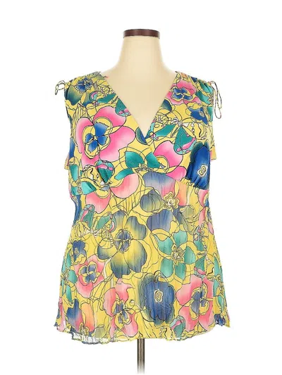 Pre-owned Bisou Bisou Sleeveless Blouse In Yellow