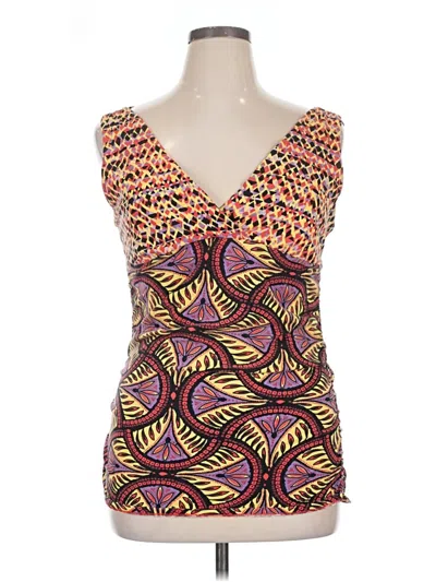Pre-owned Bisou Bisou Sleeveless Blouse In Yellow