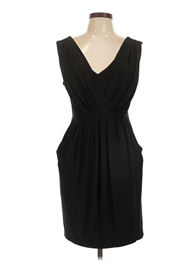 Pre-owned Bisou Bisou Sleeveless Top Black Plunge Neckline Tops