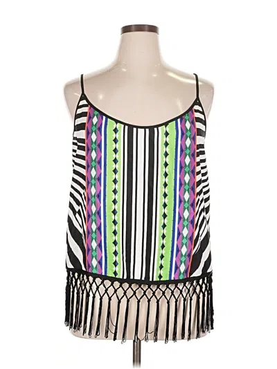 Pre-owned Bisou Bisou Sleeveless Top Black Square Neckline Tops