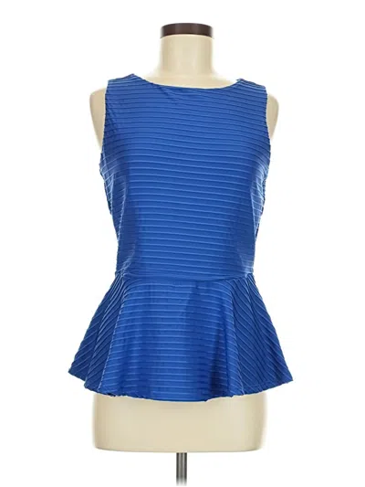 Pre-owned Bisou Bisou Sleeveless Top Blue Boatneck Tops