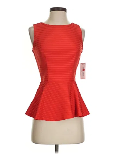 Pre-owned Bisou Bisou Sleeveless Top Red Boatneck Tops