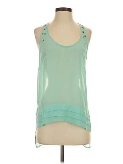 Pre-owned Bisou Bisou Tank Top Green Halter Neckline Tops