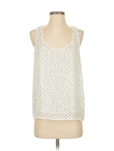 Pre-owned Bisou Bisou Tank Top Ivory Square Neckline Tops In White